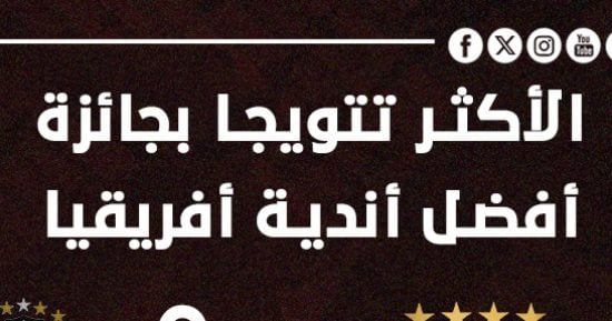 الأكثر فوزا بجائزة أفضل أندية أفريقيا بعد تتويج الأهلى إنفوجراف