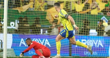 النصر يتقدم على الأخدود بثنائية رونالدو ومانى فى الشوط الأول